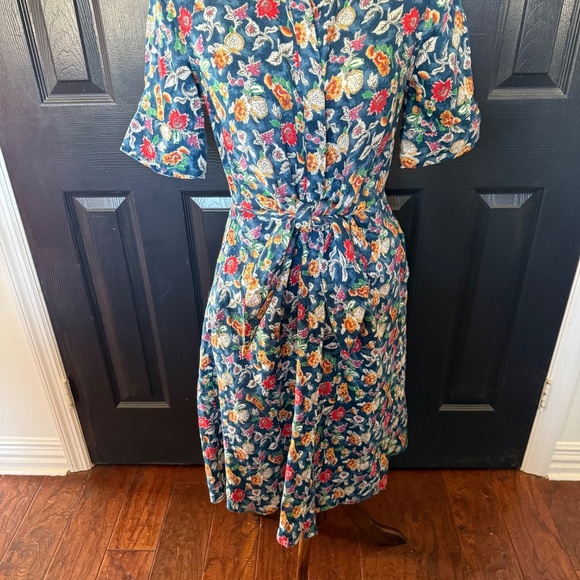 Ralph Lauren Polo Linen Floral Collared Shirt Dress Size 2 - Picture 5 of 16